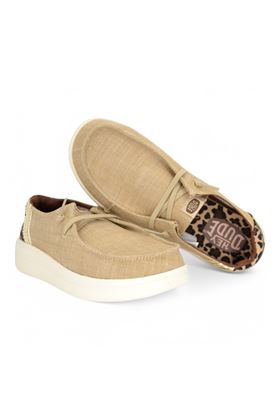 Sneaker donna in tessuto colore beige scuro. HEY DUDE | 43780-2UG